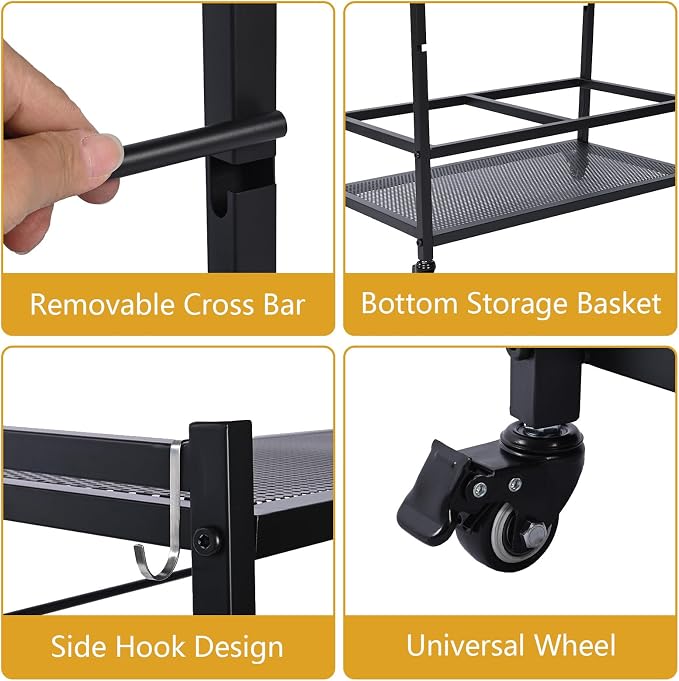 lukar Ribbon Holder, Rolling Ribbon Storage Organizer Rack for Craft Room | 16 Tier Metal Ribbon Holder Organizer Rack, Christmas Ribbon Storage Rack for Home Flower Shops - Image 4