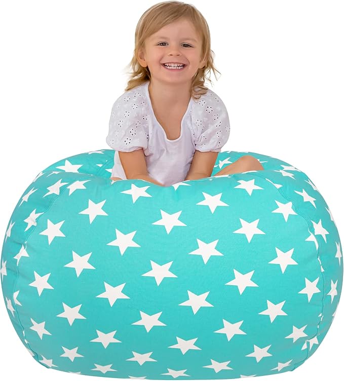 Aubliss Stuffed Animal Bean Bag Storage Chair (Aqua Star, Medium (32'')) by Aubliss