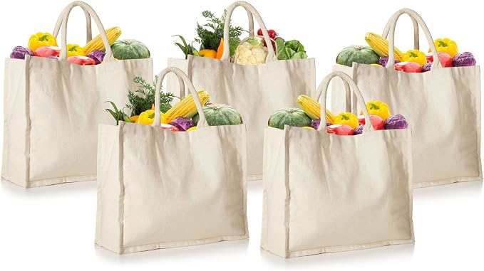 HOMELY CONNECT Large Tote Bag for Groceries, Reusable Canvas Shopping Bag with Handles, Heavy Duty Washable Market Tote by HOMELY+CONNECT
