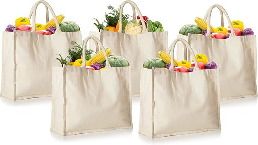 HOMELY CONNECT Large Tote Bag for Groceries, Reusable Canvas Shopping Bag with Handles, Heavy Duty Washable Market Tote by HOMELY+CONNECT