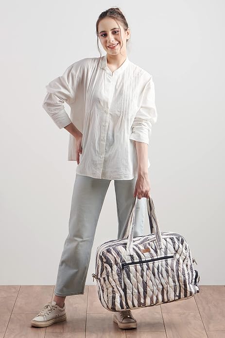 Maison d' Hermine Weekender Bags for Women Cotton Quilted Duffel Overnight Luggage Weekend Bag for Men Gym Gifts Travel | Overnight Luggage Weekend Bag for Men Gym Sports Gifts Duffle bag Business Travellers Trip Spring Summer - Image 8