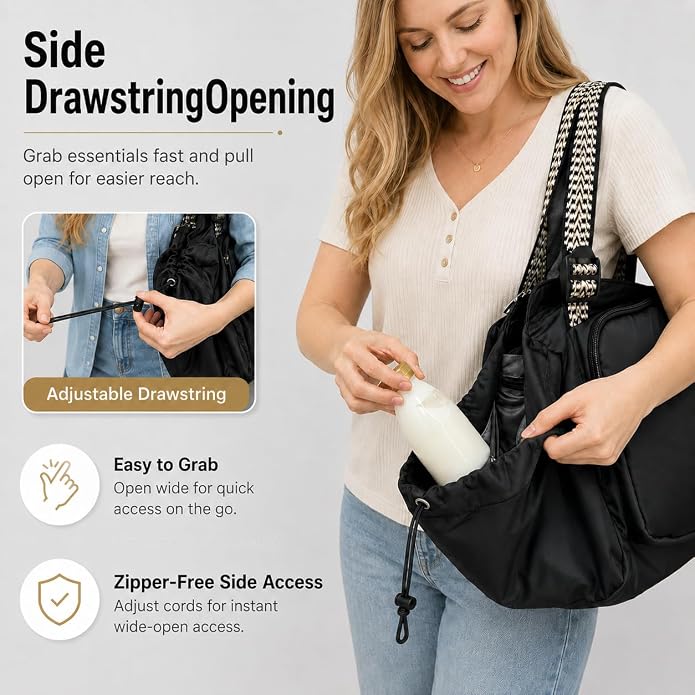 Everyday Bag Tote for Women, Spacious Diaper Bag with 16 Pockets, Durable Travel Bag, Sleek Work Shoulder Bag - Image 7