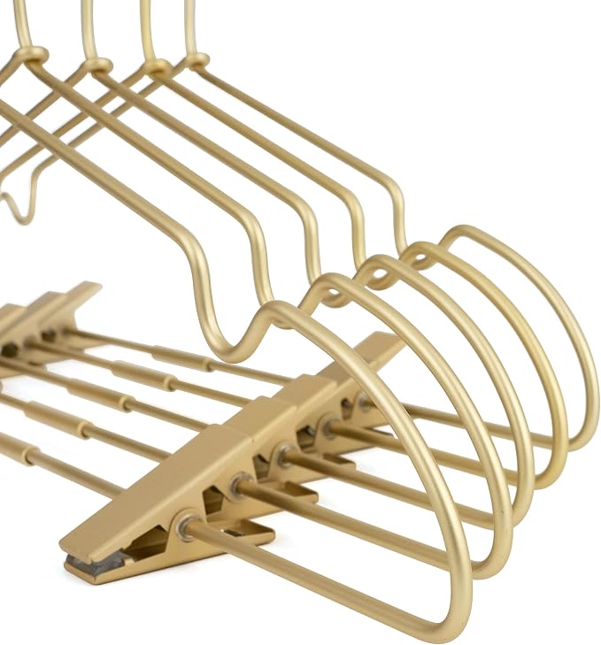Gold Metal 12.6" Baby Clothes Clips Hanger, 30 Pack Children Kids Coat Hanger Display and Storage,Heavy Duty Standard Metal Hangers with Non-Slip Design,Space Saving Organizer - Image 7