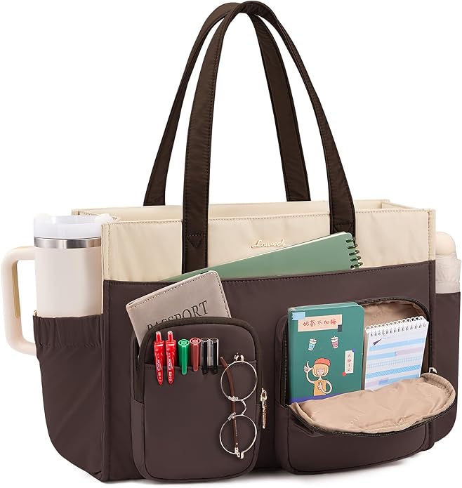 LOVEVOOK Teacher Tote Bag for Women,Multi-pocket Laptop Bag with Large Cup Holder,Nurse Bags Work Travel Computer Handbag by LOVEVOOK