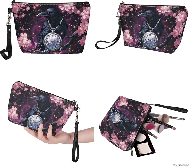 GIFTPUZZ Women Top Handle Bags Handbags with Zipper Leather Wallet Cash Card Phone Holder and Makeup Bag Set 3pcs - Image 7