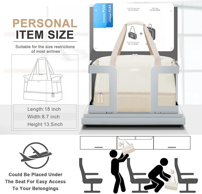Gym Bag for Women, Personal Item Travel Bag with Shoes Compartment for Trip | Weekender Overnight Duffel Bag with Wet Pocket, Hospital Bag for Women Labor Delivery, Carry On Bag for Travel, Gym, Weekend - Image 3