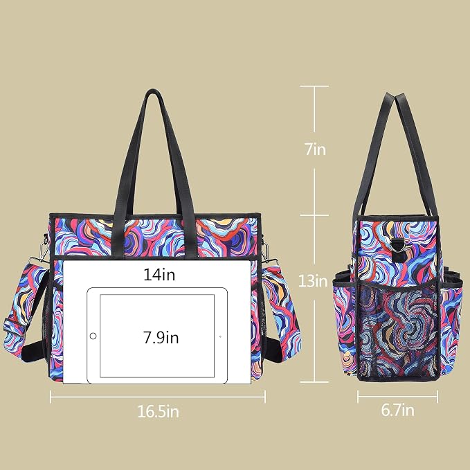 CLOUDMUSIC Large Tote Bag For Women Travel Nurse Teacher Work Waterpoof With Zipper Utility Everything Bags | Travel - Image 5