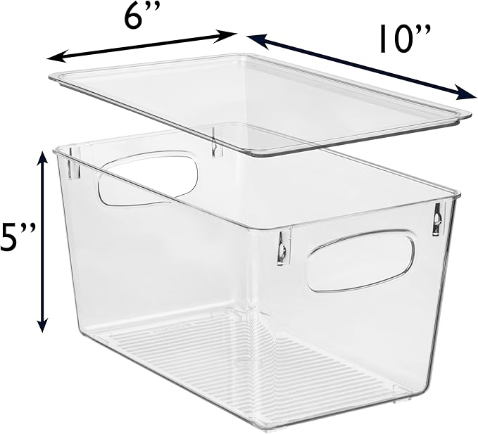 ClearSpace Pantry Storage Bins with Lids for Kitchen & Fridge, 2 Pack | Clear storage bins with lids keep pantry, fridge, and cabinets organized while protecting food and maximizing storage space - Image 4