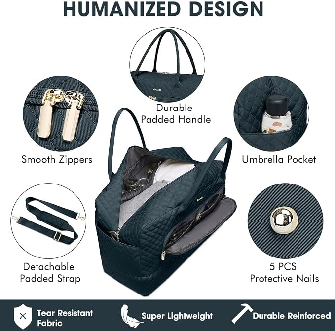 Large Women Travel Duffle Bag - Carry on Overnight Weekend Travel Duffel Tote Gym Bag with Wet Pocket Toiletry Weekender Overnight Bag for Travel Business Trips Sports Hospital 3 Pcs Set - Image 3