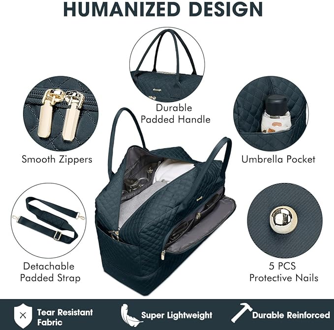 Large Women Travel Duffle Bag - Carry on Overnight Weekend Travel Duffel Tote Gym Bag with Wet Pocket Toiletry Weekender Overnight Bag for Travel Business Trips Sports Hospital 3 Pcs Set - Image 3