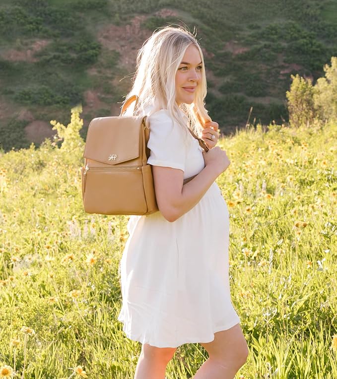 Freshly Picked Mini Diaper Bag II Backpack – Premium Vegan Leather Small Baby Bag without Changing Pad, Compact, Lightweight & Stylish for Moms On-the-Go, Butterscotch - Image 4
