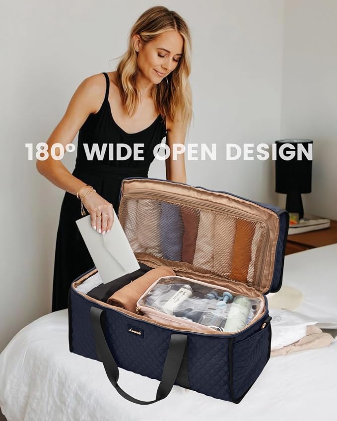 LOVEVOOK Travel Duffle Bag - Weekender & Overnight Bag with Toiletry & Wet Pocket, Carry-On Size, 3pc Set - Image 3
