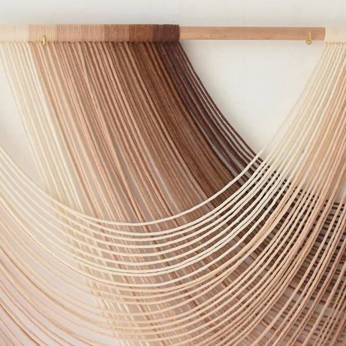 Macrame Wall Hanging Dip Dyed Large Boho Brown Fiber Wall Art 57"W*39"L | Hand Dyed Fiber Art, Textured Wall Hanging, for Living Room Bedroom Decor, Entryway Wall Art, Easy To Hang, Unique Gift - Image 6