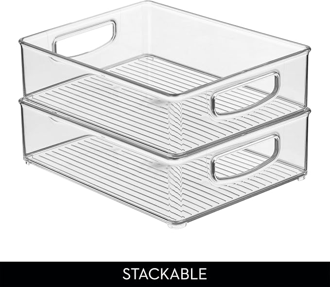 iDesign Stackable Pantry Bin, Clear | Kitchen Cabinets, Fridge or Freezer Storage, Made in USA - Image 5