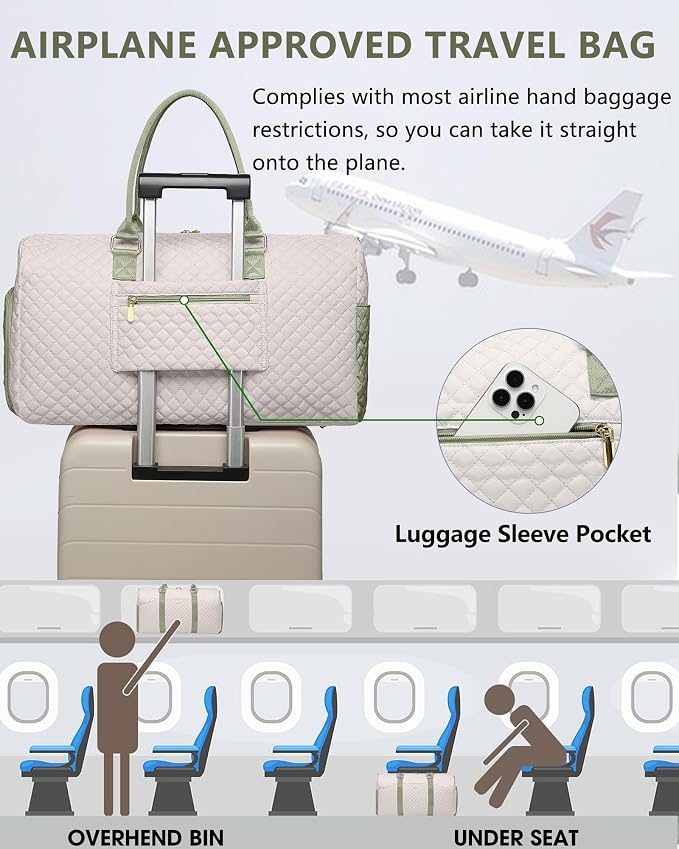 Women Weekender Travel Duffle Bag: Travel Duffel Overnight Bags with Shoe Compartment Large Carry on Tote with Toiletry Bag Weekend Traveling Yoga Gym Hospital Bag for Women with Wet Pocket - Image 5