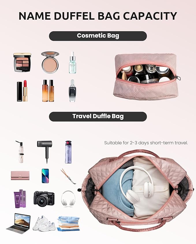 Vogewood-Teen Girl Gifts Trendy Stuff-Initial Duffle Bag, Sister Gifts | Weekender Overnight Dance Bag for Girls-Travel Bags with Monogram, Letter Bags With Shoe & Makeup Compartments (N) - Image 3