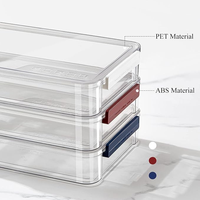 A4 Scrapbook Paper Storage, Photo Storage Box, Plastic File Box (2Pack, Blue) - Image 3