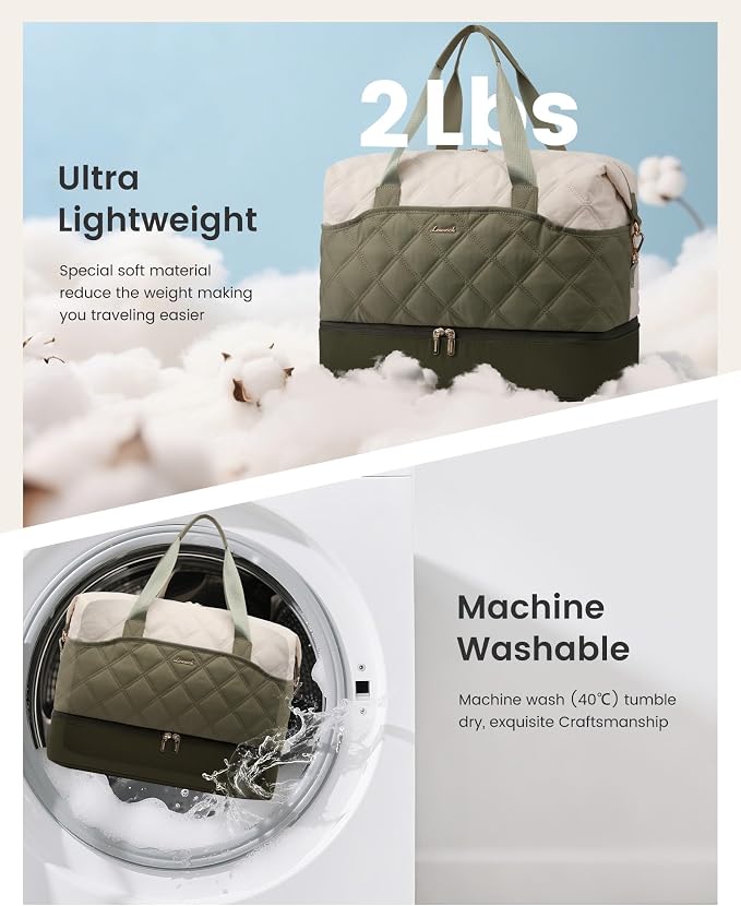 LOVEVOOK Travel Carry On Bag for Women, Lightweight Weekender Bags with Shoe Compartment, Wet Pocket, Hospital Overnight Bags for Women Labor Delivery, Personal Item Duffle Bag for Gym, Sport - Image 4