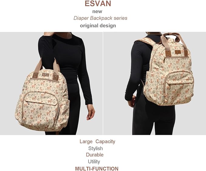 Diaper Bag Backpack Corduroy Multifunction Baby Fashion Travel Pack office Laptop Bag - Image 6