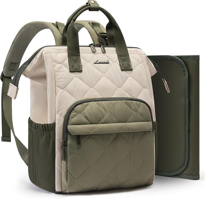 LOVEVOOK Small Diaper Bag Backpack, Mini Baby Bag for Girl Boy with Changing Pad, Diaper Backpack for Mom Dad with Stroller Buckles by LOVEVOOK