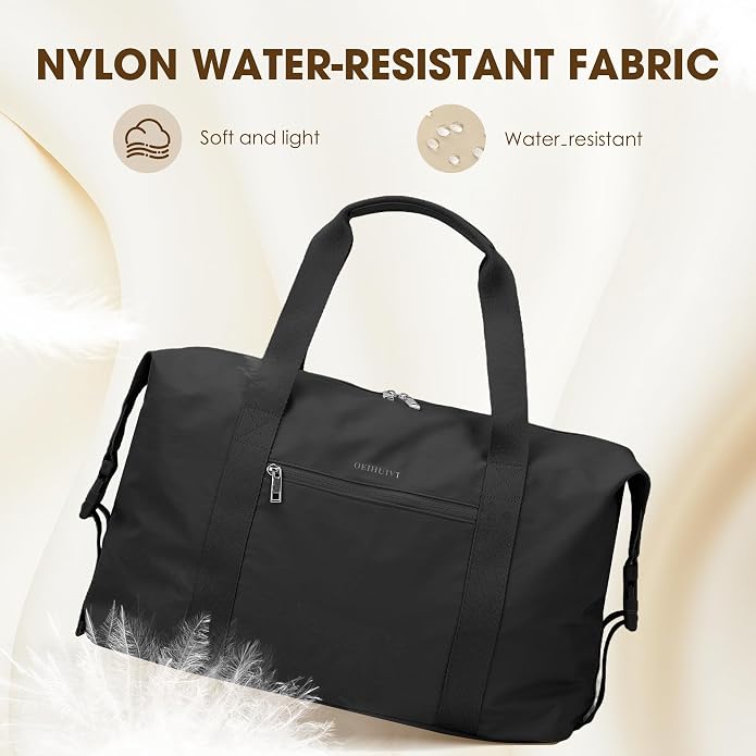 Women's Weekender bag Travel Duffel Bag with Shoe Compartment 21-inch Airline-Approved Carry-On, 2-Piece Overnight Bag Set Personal Item Luggage - Image 3