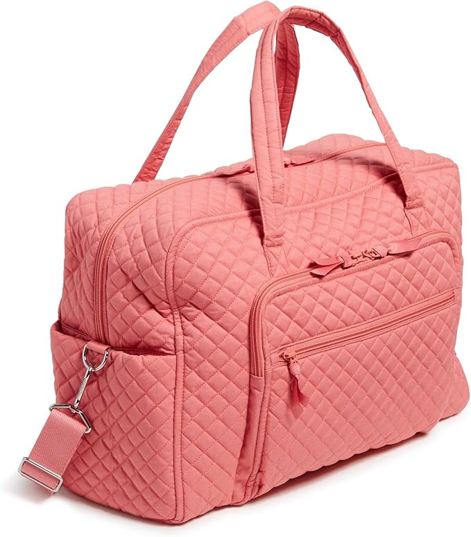 Vera Bradley Women's Cotton Weekender Travel Bag, Terra Cotta Rose - Recycled Cotton, One Size - Image 2