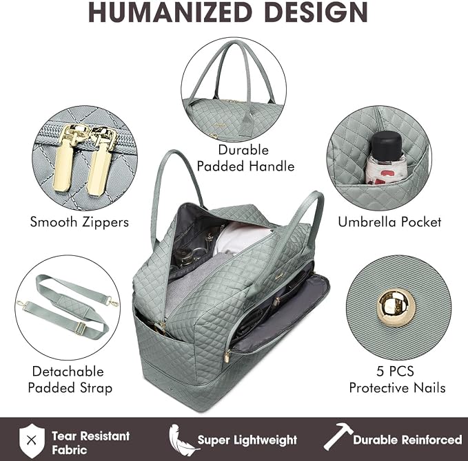 Travel Duffle Bag Weekender for Women - 38L Carry-On Overnight Personal Item Bag with Shoe Compartment & Wet Pocket Weekend Tote Bags with Toiletry Hospital Bags for Labor and Delivery - Image 3