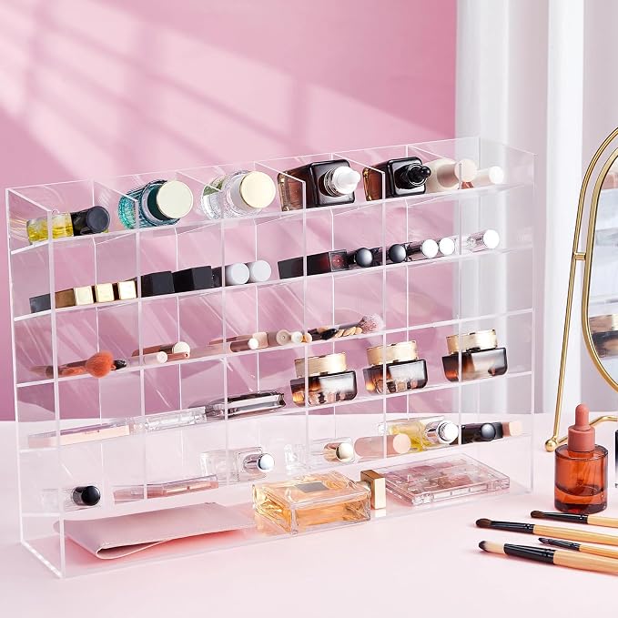MotiMind Acrylic Pen and Marker Organizer for 350 Markers | 26 Compartments, Vertical Marker Pencil Organizer, Acrylic Pen Display Holder, Art Supply Storage for Desk Stationery, Clear - Image 6