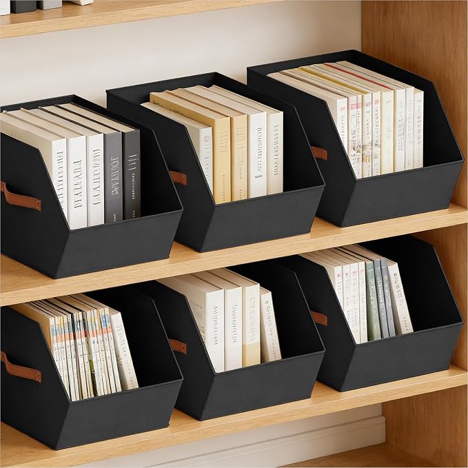 Large Closet Storage Cubes - Closet Storage Bins with Dual Handles for Clothes, Towels, Toys, Shelf Organizer Bins for Bedroom, Nursery, Shelves, Small Spaces, Black, 3 Pack - Image 9