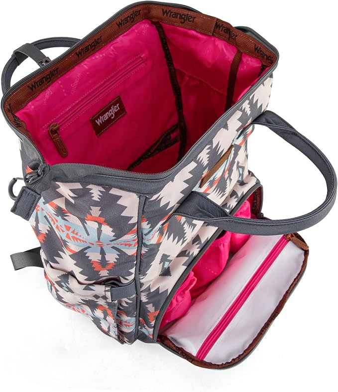 Wrangler Callie Diaper Bag Backpack with Stroller Straps Multifunction Baby Travel Bag WG2210-9110GY - Image 5