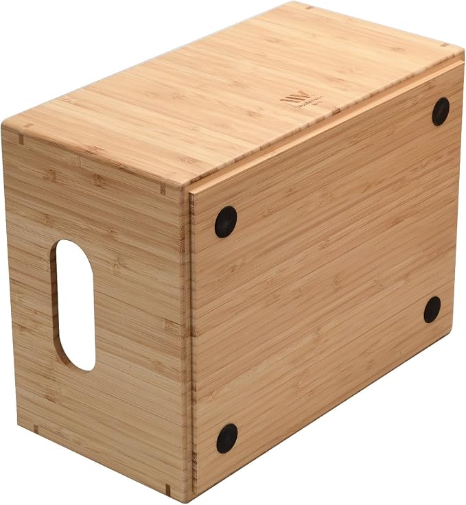 MobileVision Bamboo Stackable Open Front Storage Bin for Kitchen Pantry Cabinets Holds Potatoes, Onions, Packaged Goods, Boxed Meals & more, 12" x 9" X 6" - Image 3