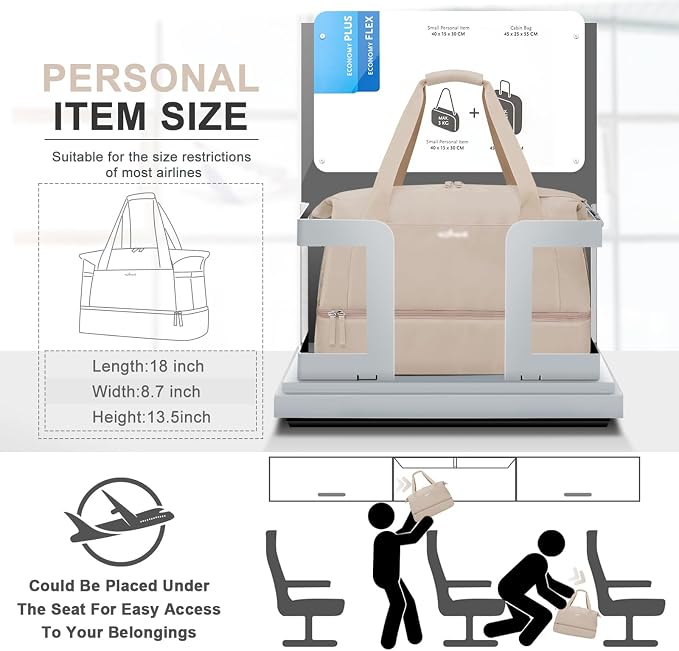 Gym Bag for Women, Personal Item Travel Bag with Shoes Compartment for Trip | Weekender Overnight Duffel Bag with Wet Pocket, Hospital Bag for Women Labor Delivery, Carry On Bag for Travel, Gym, Weekend - Image 3