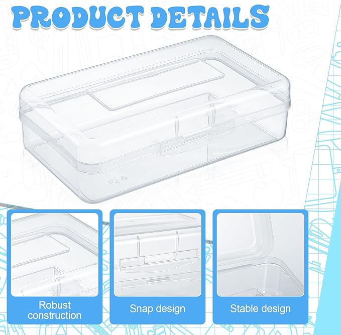 Patelai 24 Pack Pencil Box for Kids 8.3x4.7x2.4 Plastic Clear Pencil Case Bulk Crayon Boxes with Snap Tight Lids for Classroom School Students(Transparent) - Image 5