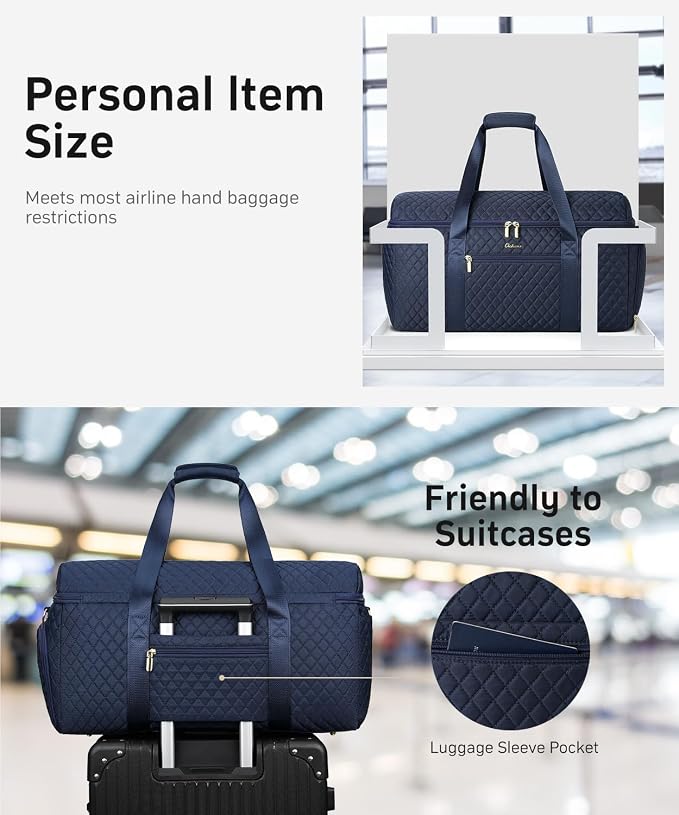 Travel Bags for Women Large weekender Duffle Bag with Shoe Compartment Wide Open Overnight Hospital Bag For Women Labor Delivery Carry on Bag Personal Item Travel Bag with Wet Pocket Blue - Image 6