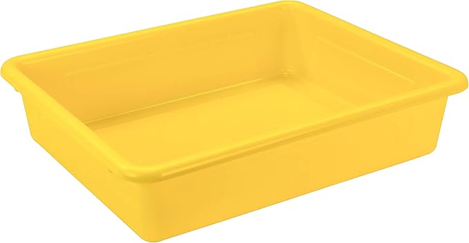 Storex Letter Size Flat Storage Tray – Organizer Bin with Non-Snap Lid for Classroom, Office and Home, Assorted Colors, Pack of 5 (62534U05C) - Image 7