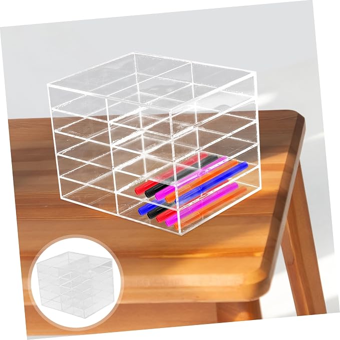 Sewroro Marker Storage Stand Table Pen Holder Student's Acrylic Marker Organizer School Desk Accessory - Image 4