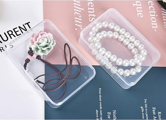Rectangular Clear Plastic Storage Containers, 12 Pack | 4.5 x 3.3 x 1.1 inch, Hinged Lid, For Beads and Small Craft Items - Image 4