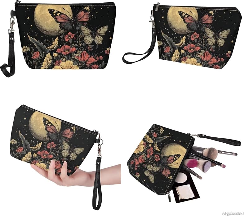 GIFTPUZZ Women Top Handle Bags Handbags with Zipper Leather Wallet Cash Card Phone Holder and Makeup Bag Set 3pcs - Image 7