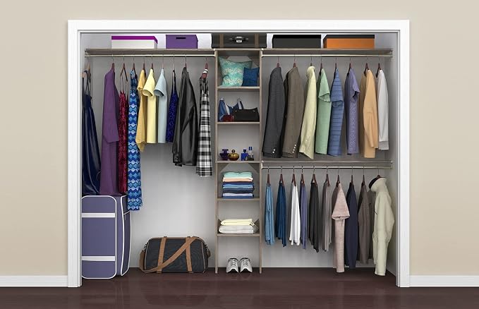 ClosetMaid 1951140 SuiteSymphony 16-Inch Closet Organizer with Shelves, Natural Gray - Image 10