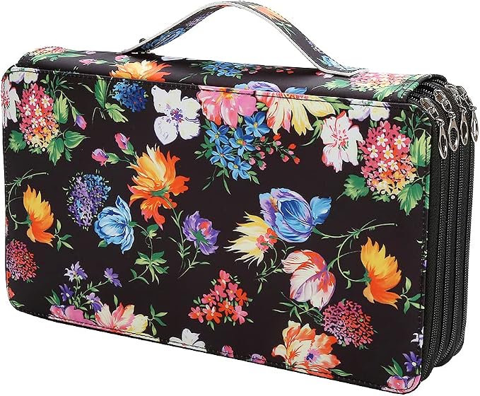 300 Slots Colored Pencil Case Organizer, 4 Layer Bag | Twill Oxford fabric,103 elastic loops,detachable handle,for travel,home storage,drawing tools,creative gifts by Lbxgap