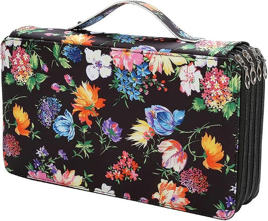 300 Slots Colored Pencil Case Organizer, 4 Layer Bag | Twill Oxford fabric,103 elastic loops,detachable handle,for travel,home storage,drawing tools,creative gifts by Lbxgap