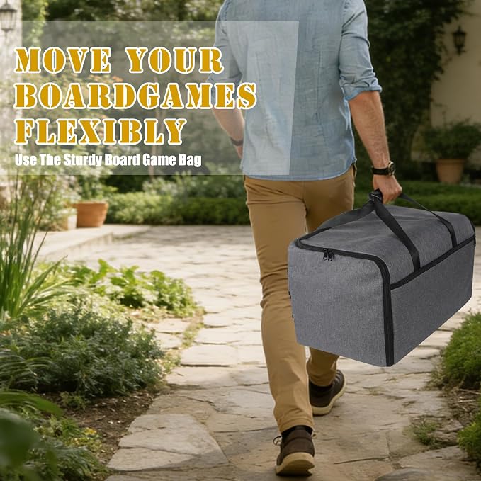 Board Game Storage Bag, Portable Board Game Organizer and Storage with Cover for Office Supplies, Puzzles, Building Blocks, Craft Product, Collapsible Board Games Storage Containers - Image 3