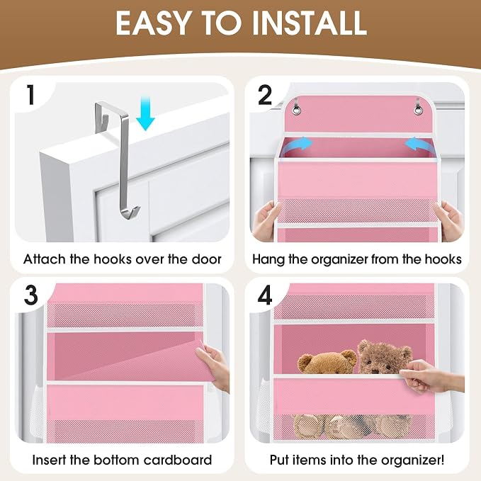 1Pack Over The Door Organizer Large Capacity Hanging Storage Room Organizer | 40 lb Capacity, Ultra-Sturdy, Detachable, Mesh Design with Clear Window, Space-Saving Organizer for Pantry, Nursery & Closet - Image 3