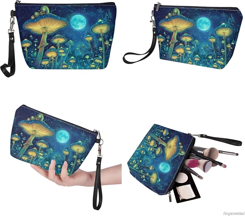 GIFTPUZZ Women Top Handle Bags Handbags with Zipper Leather Wallet Cash Card Phone Holder and Makeup Bag Set 3pcs - Image 7