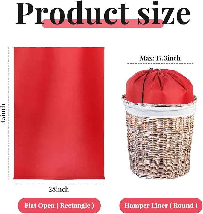 Woanger 12 Pack 28 x 45 Inch Extra Large Laundry Bags Bulk, Red | Washable Polyester, Drawstring Closure, For Clothes and Bedding, Foldable for College Dorms, Hotels, Camping and Travel - Image 3
