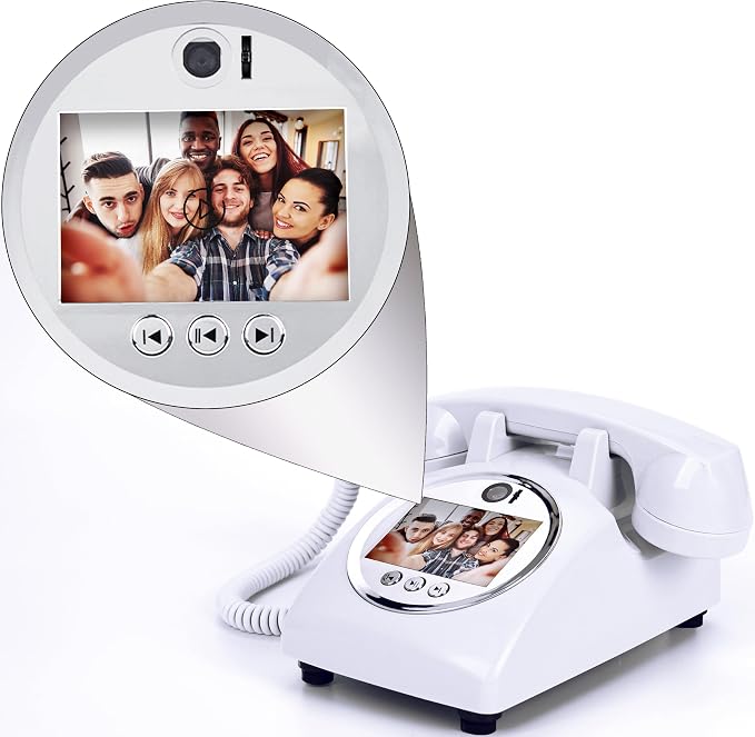 Video Audio Guest Book Wedding Phone,1080P HD Video Phone Guestbook, Preserve Your Special Occasions, Ideal for Wedding Bridal Shower, Birthday, Graduations, Baby Shower(Snow-White) by FiayaComVintageTelephone
