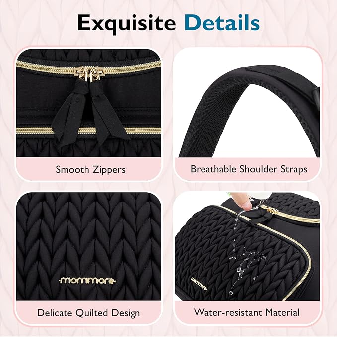 mommore Diaper Bag Backpack, Stylish Mini Baby Bag with Changing Pad | Insulated Pockets & Stroller Straps Small Diaper Backpack Compact Maternity Bag for Baby Essentials, Hospital & Daily Work - Image 6
