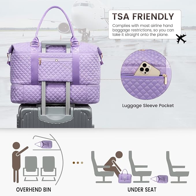 LOVEVOOK Travel Duffle Bag,Weekender Bags for Women with Shoe Compartment，Carry on Overnight Bag with Toiletry Bag,Gym Duffel Bag with Wet Pocket, Hospital Bags for Labor and Delivery - Image 5