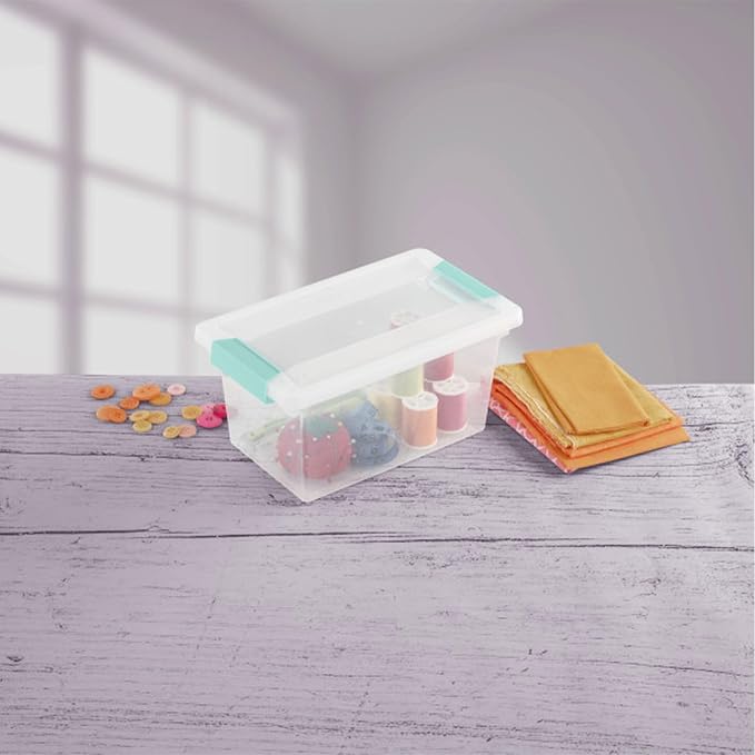 Sterilite 4-Pack Clip Box, Stackable Clear Plastic Bins with Latching Lids, Medium - Writing, Arts or Crafts Supplies Storage Containers for Home, Office, Classroom and Workshop Organization - Image 9
