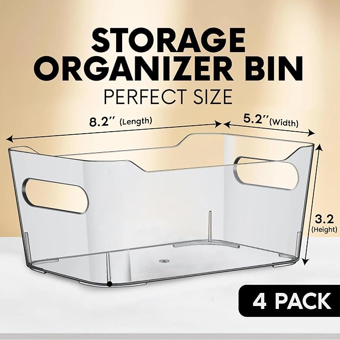 CONTROL KITCHEN Small Clear Plastic Storage Bins, Perfect for Organization or Pantry and, Fridge Organizer, Cabinet Organizers - Image 2